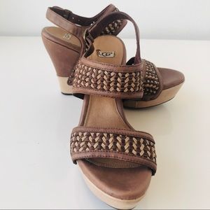 UGG Platforms Sandals Brown and Nude Size 8